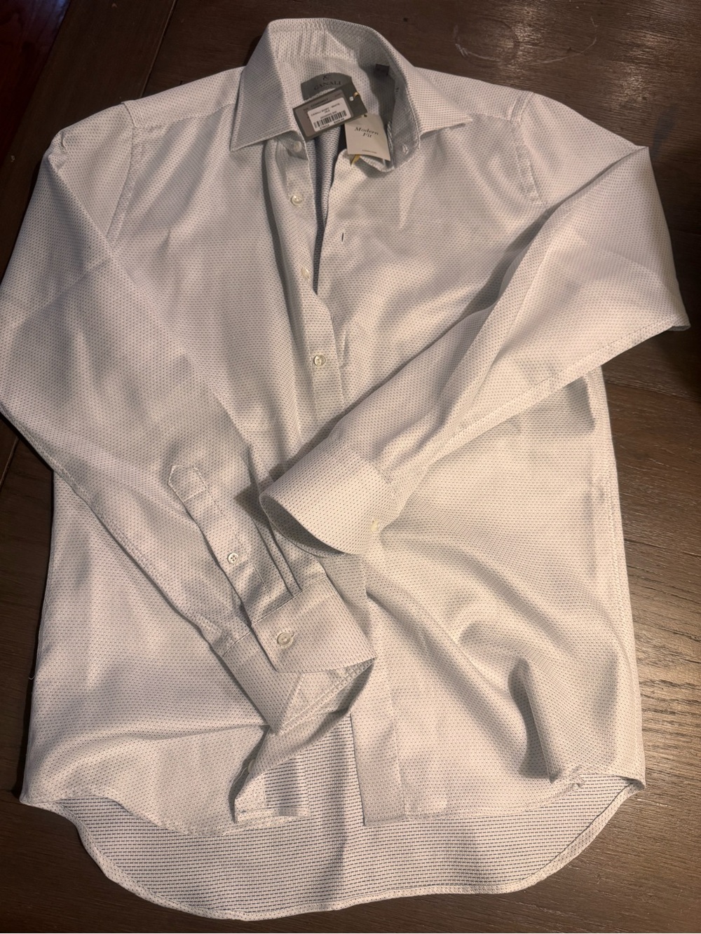 Canali White Textured Dress Shirt